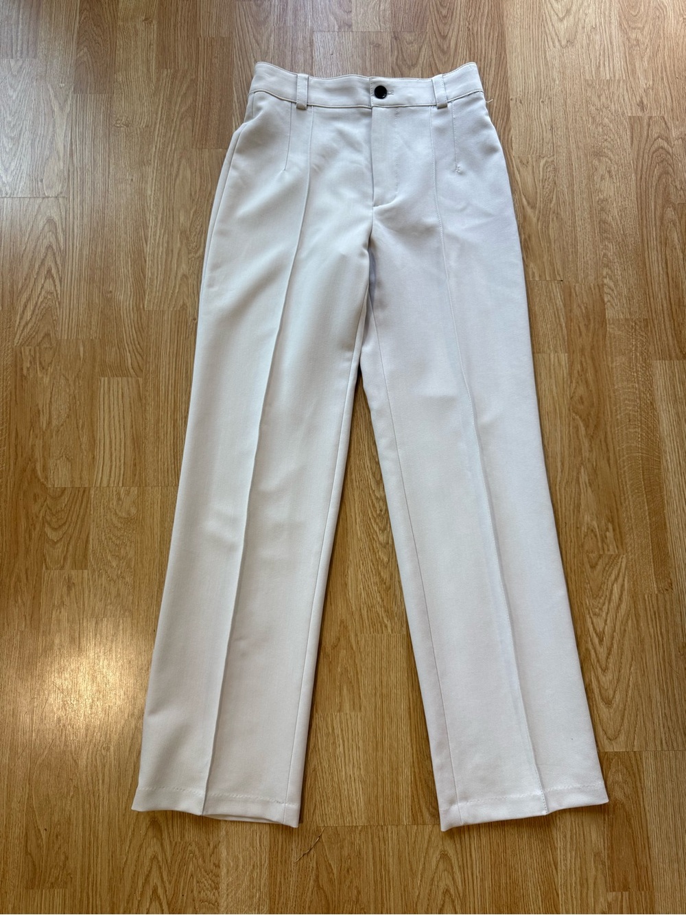 Zara Women's Cream Straight Trousers - Size S